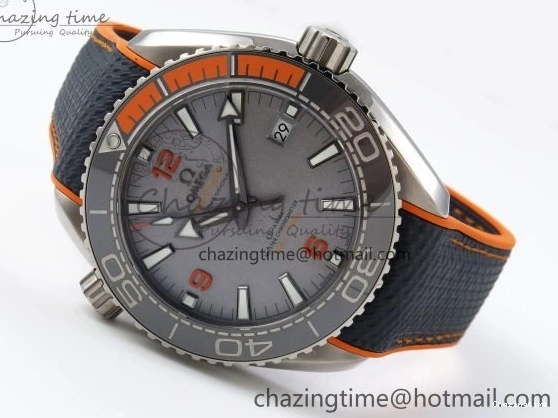 0311 Comfortable Planet Ocean 43.5mm SS VSF 1:1 Best Edition Black Orange Bezel Gray Dial on Nylon Strap A8900 Super Clone V 7730